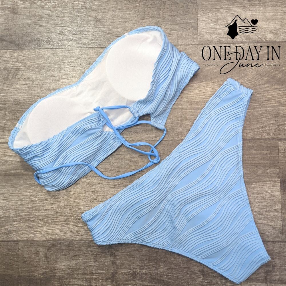 Zaful Tie Back Bandeau Bikini Swimsuit Size XL - Picture 4 of 4